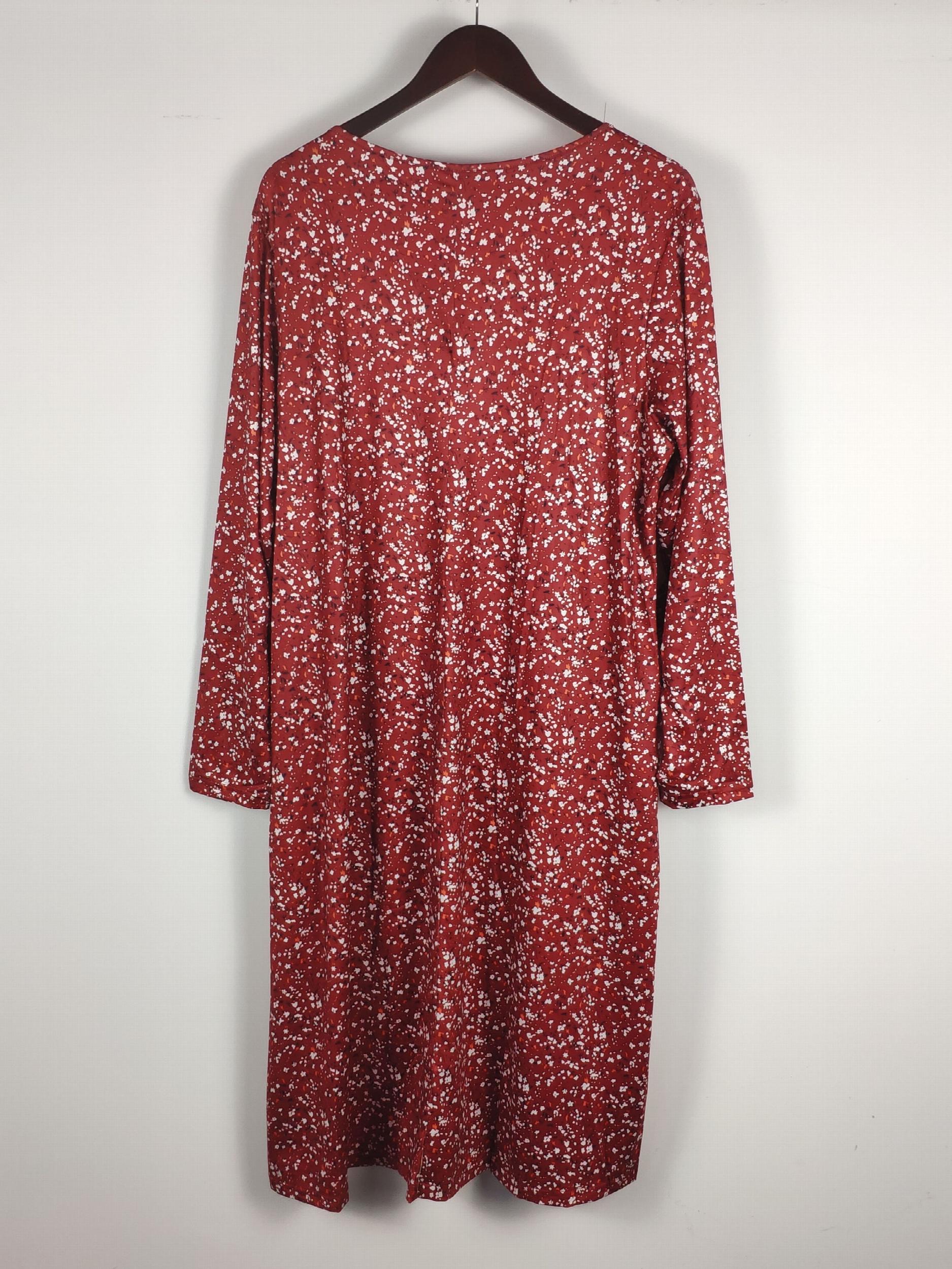 Random Ditsy Floral Print Round Neck Plus Size Tee Dress