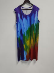 Tie Dye Tank Dress with Pockets - Plus Size
