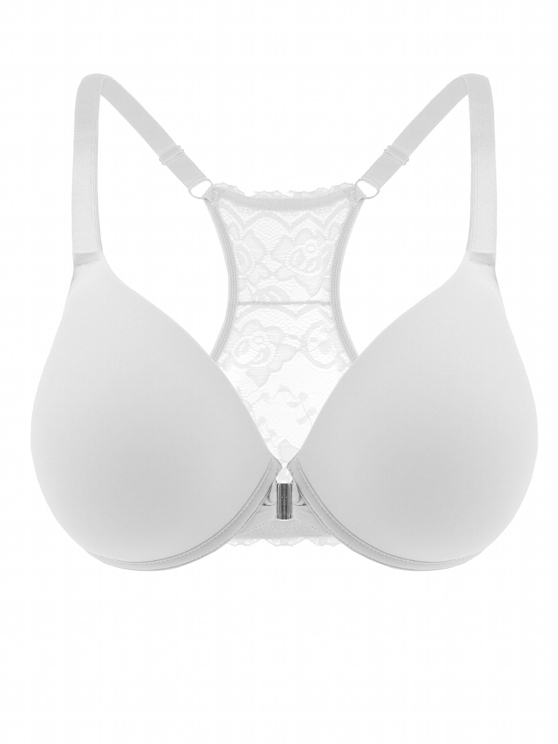  Front Closure Racer Back Padded T shirt Bralette