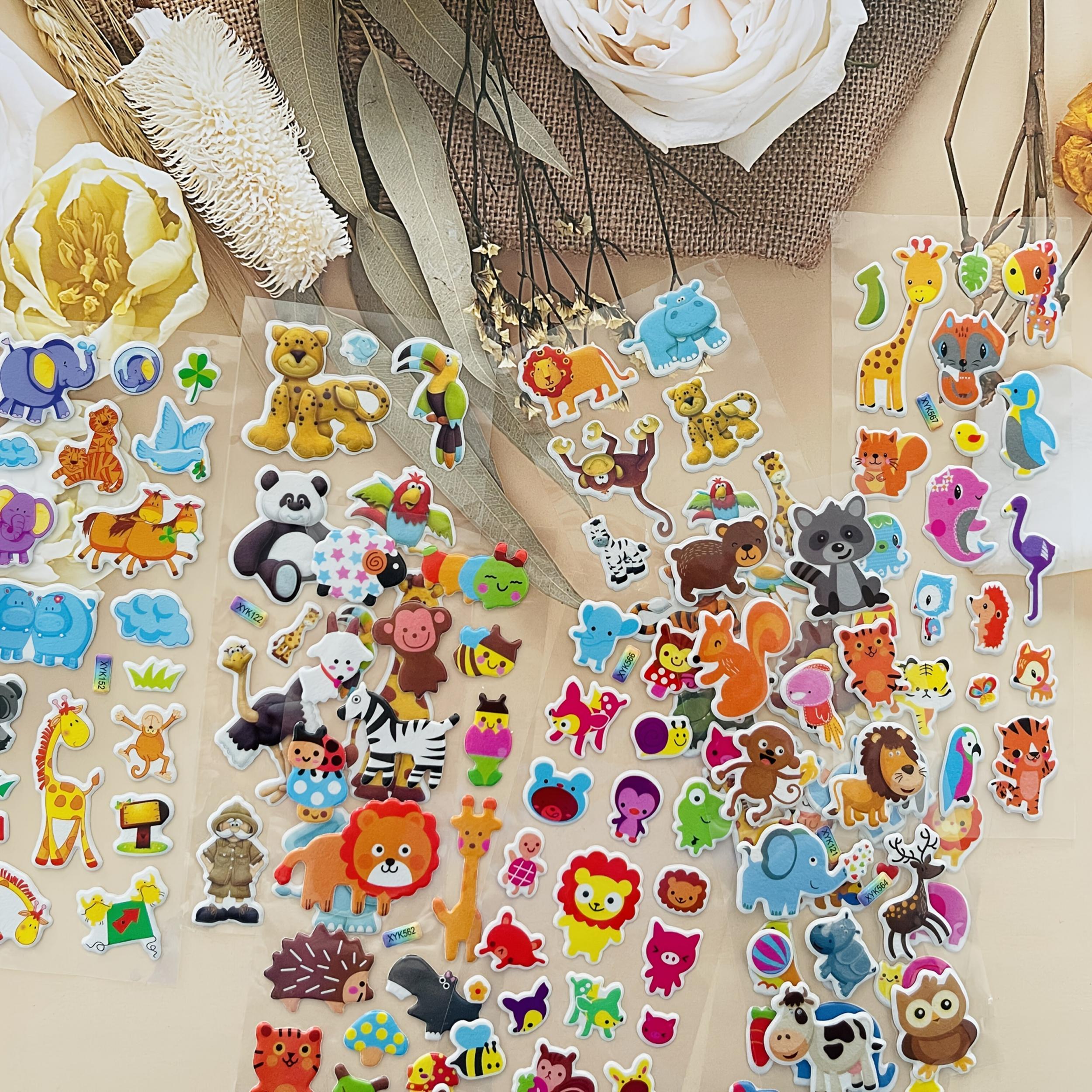 8 Zoo Animal Stickers Lion Deer Owl Monkey Leopard Scrapbooking Decals