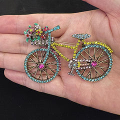 Shining Bike Brooches Flowers Pins For Men