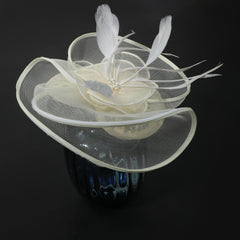 Women's Retro Mesh Flower Feather Clip - Bridal Headdress