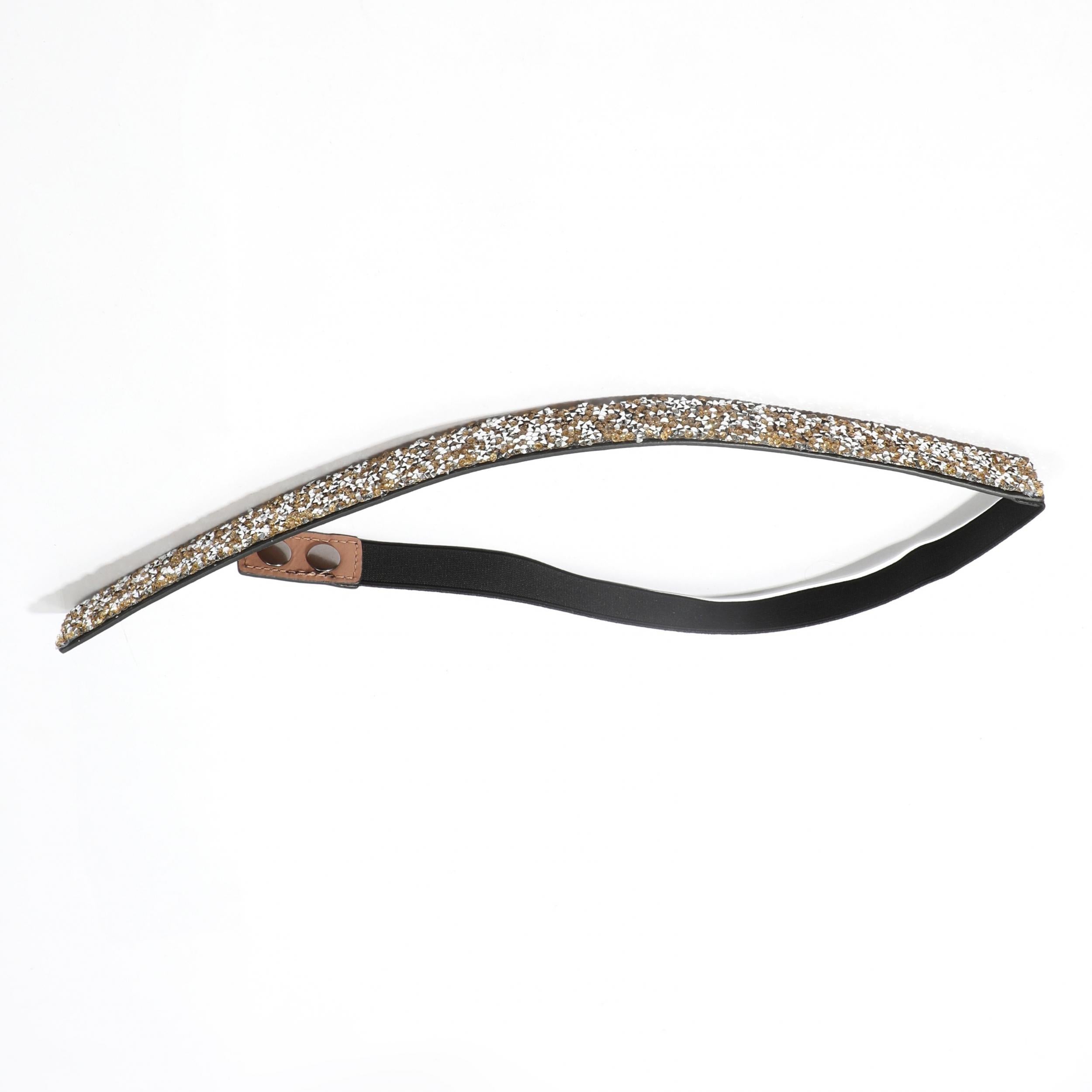 Yellow Full Rhinestone Elastic Belt for Party Prom