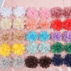 40pcs Chiffon Flower Hair Clips Bowknot Clips for Baby Girls
