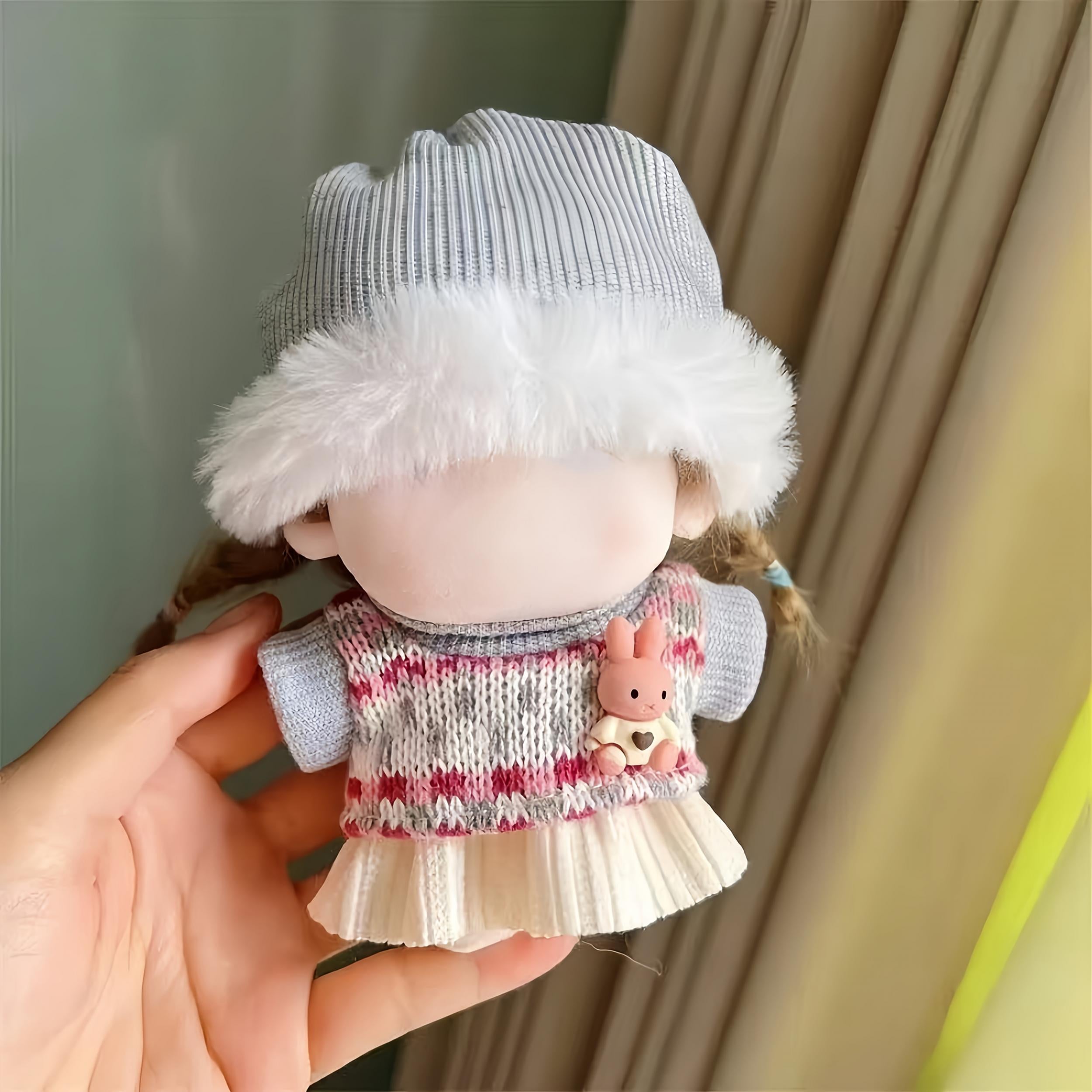 Gray Bunny Dress for 7 Inch Dolls