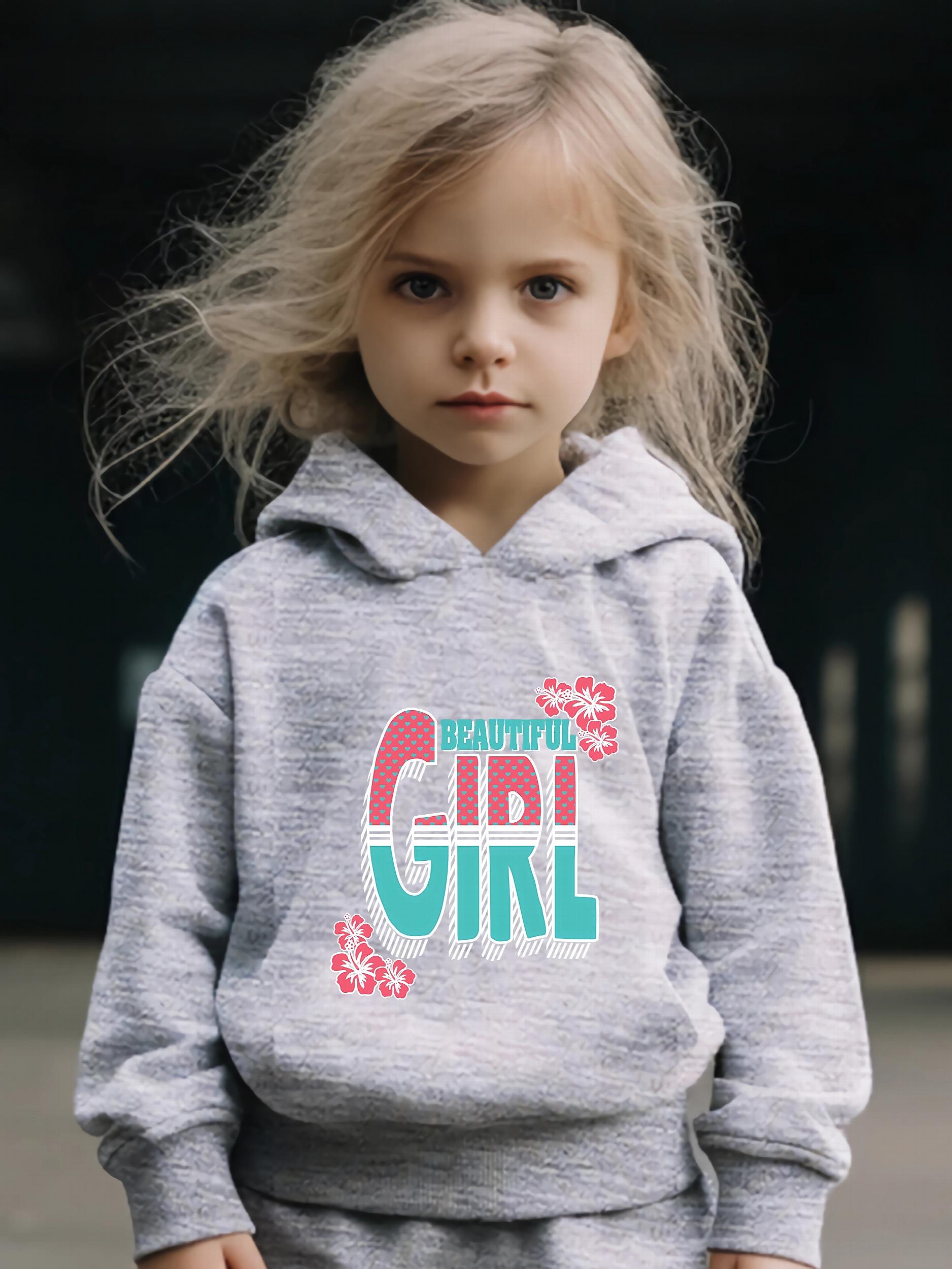 2pcs Girl Print Outfits Girls Hoodies Jogger Pants Set