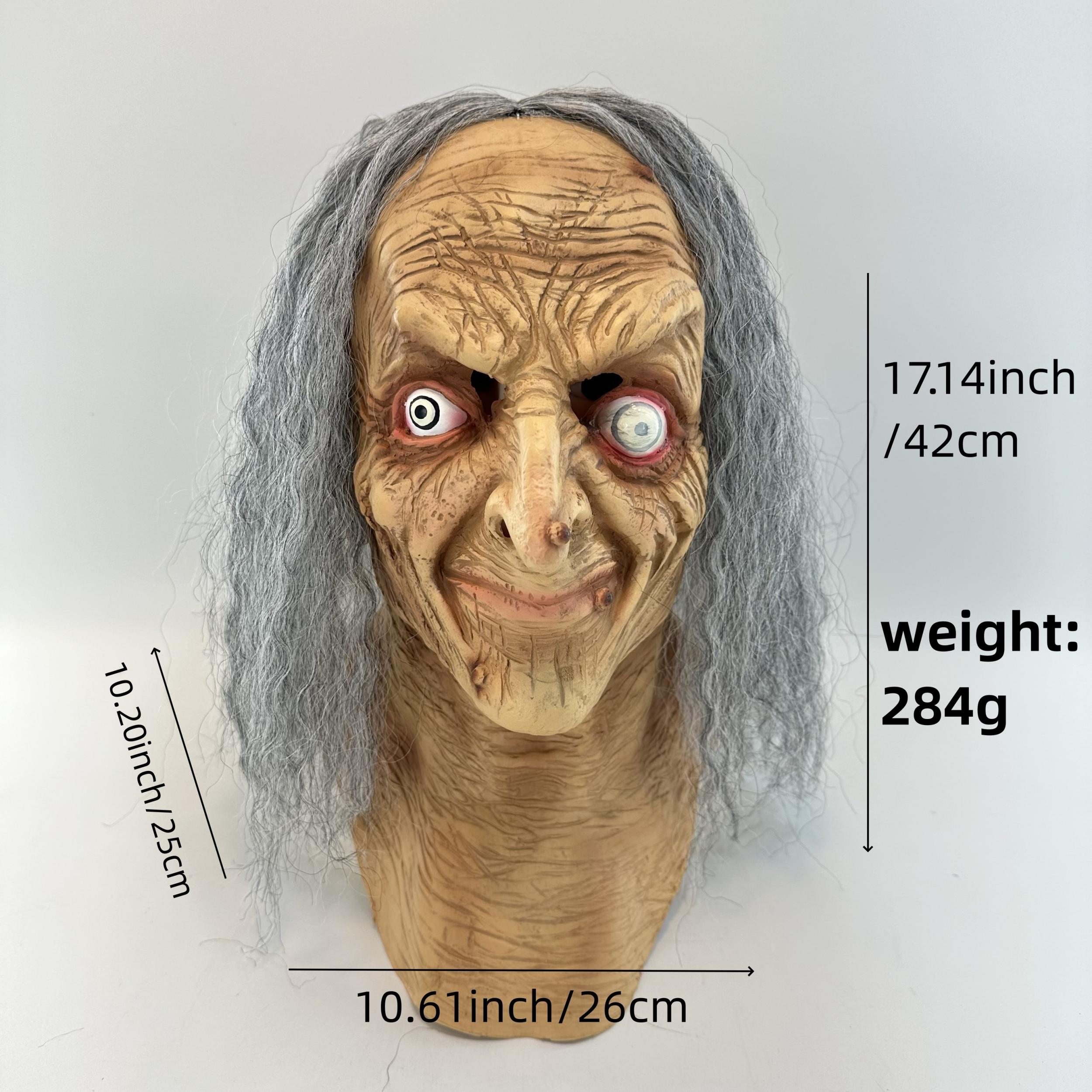 Spooky Witch & Zombie Latex Mask Long Hair for Halloween