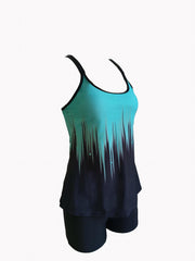  Ombre Cut Out Top & Shorts Swimsuit Set