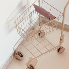 Doll Stroller with Storage Bag Toy for Dolls Shopping Cart Play House Toy