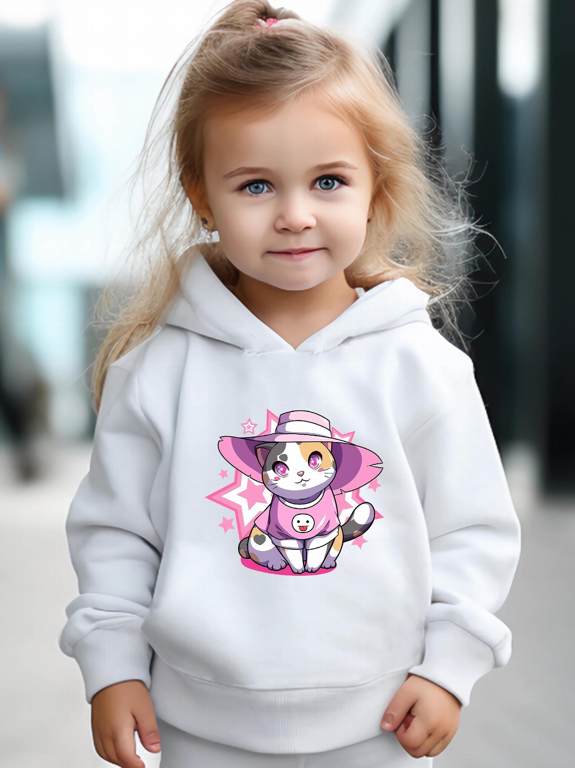 Cat Print 2pcs Girls Outfits For Sports Spring Fall Outdoor Gift