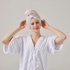 Soft Hair Drying Cap Double Layer Coral Velvet Thickened Hair Towel