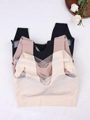 3pcs Lace Wireless Bras Push Up Women's Lingerie