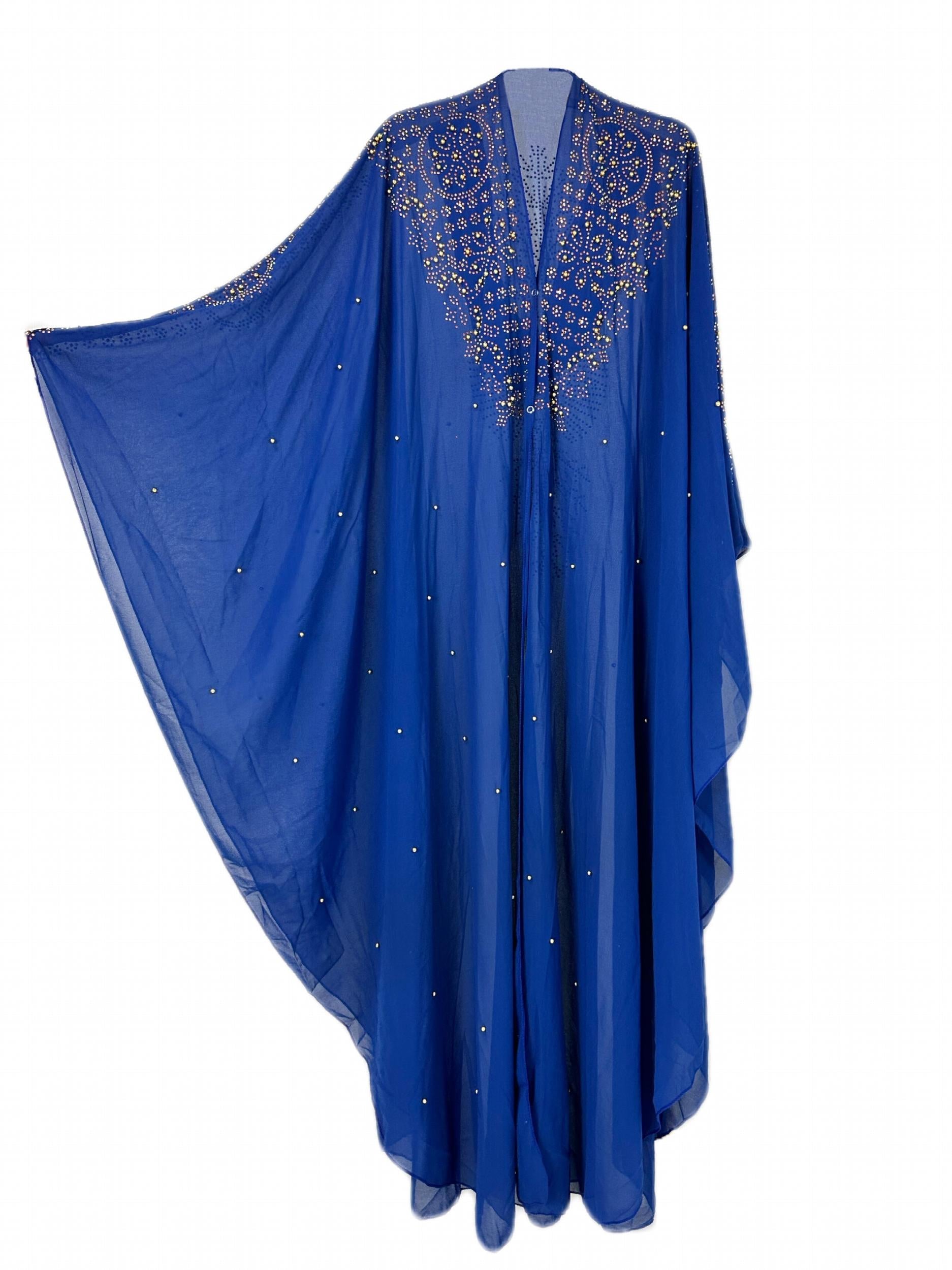  Beaded Hooded Kaftan Maxi Abaya Dress
