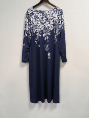  Floral Print Long Sleeve Maxi Dress With Pockets