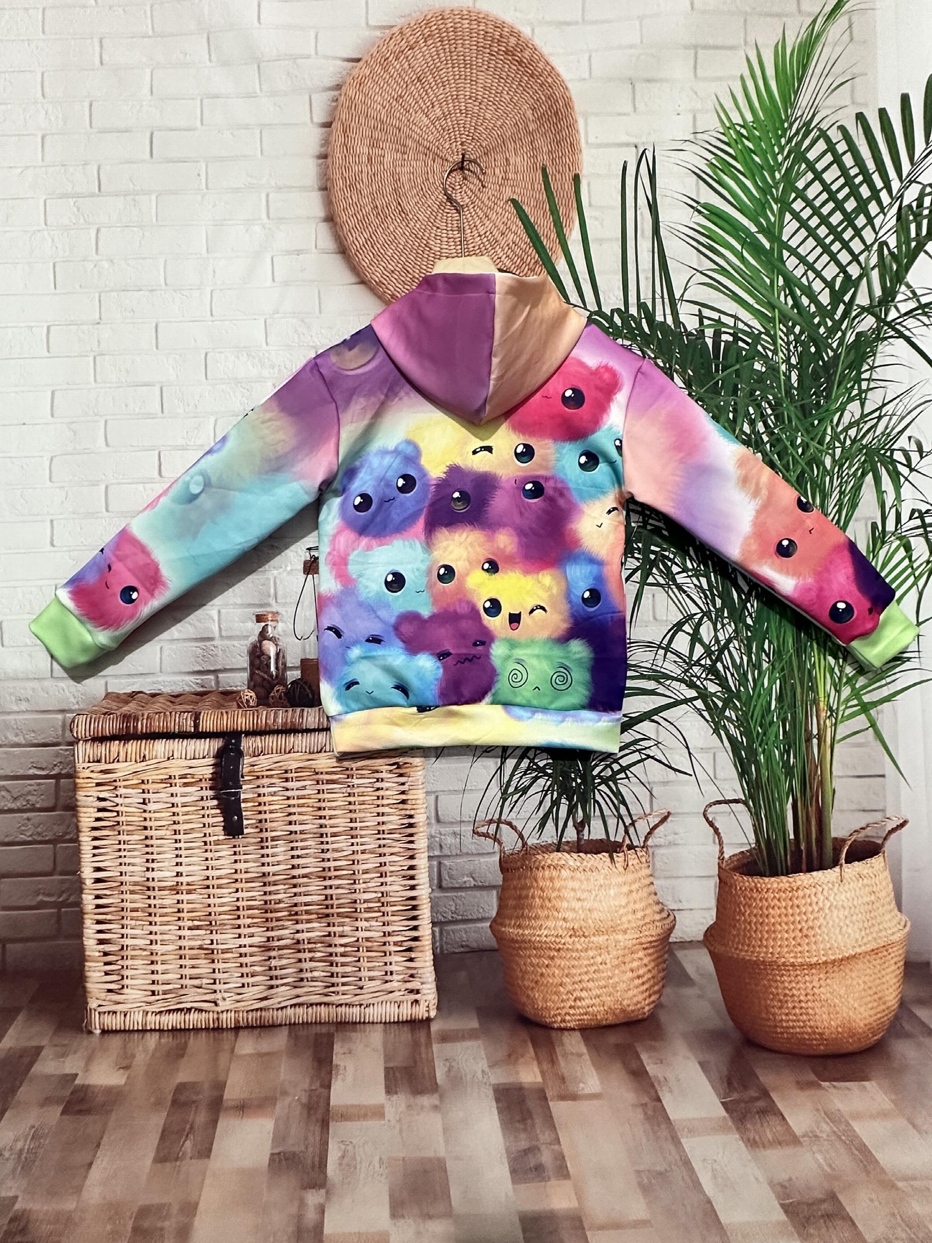Rainbow Spirits Graphic Hoodie Girls Comfy Pullover Spring Fall Gift