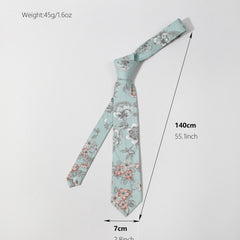 Men's Floral Print Necktie for Wedding Party Business