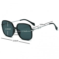 Oversized Square Frame Sunglasses Gradient Chain Temple UV400