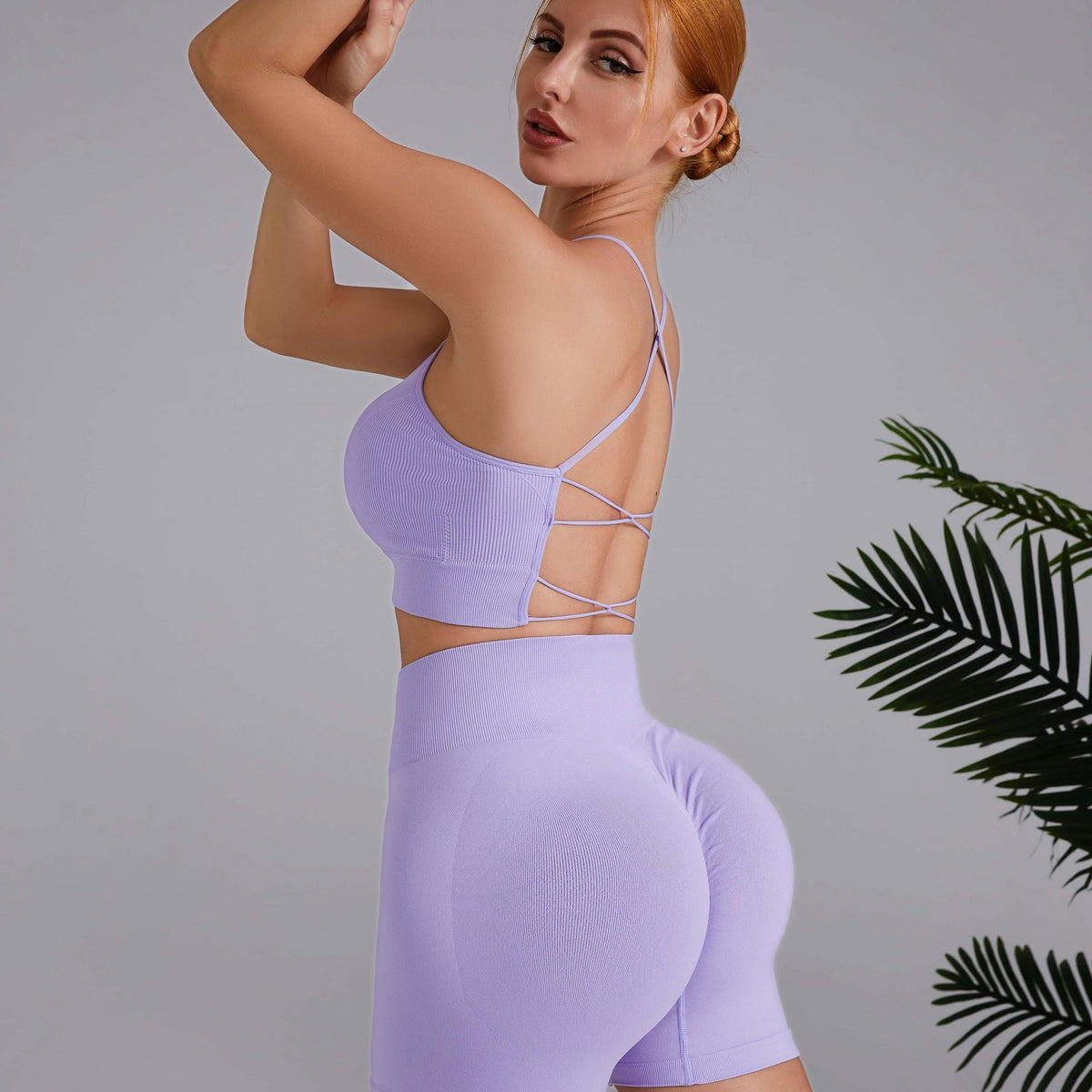 Backless Cross Strap Bodycon Yoga Set Fitness Sports Set