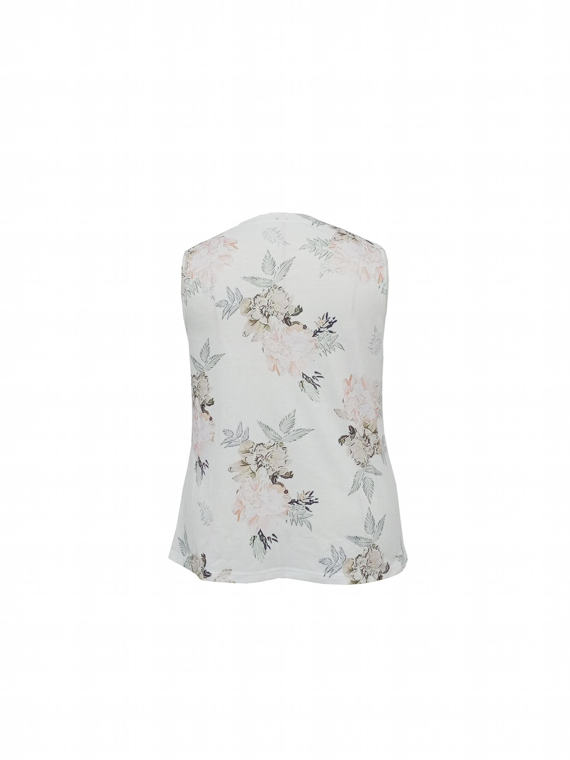  Floral V Neck Tank Top