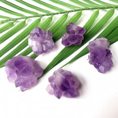 2 Natural Amethyst Flower Cluster Raw Stone Healing Crystals