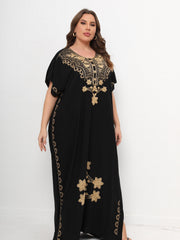  Floral Print Maxi Kaftan Dress