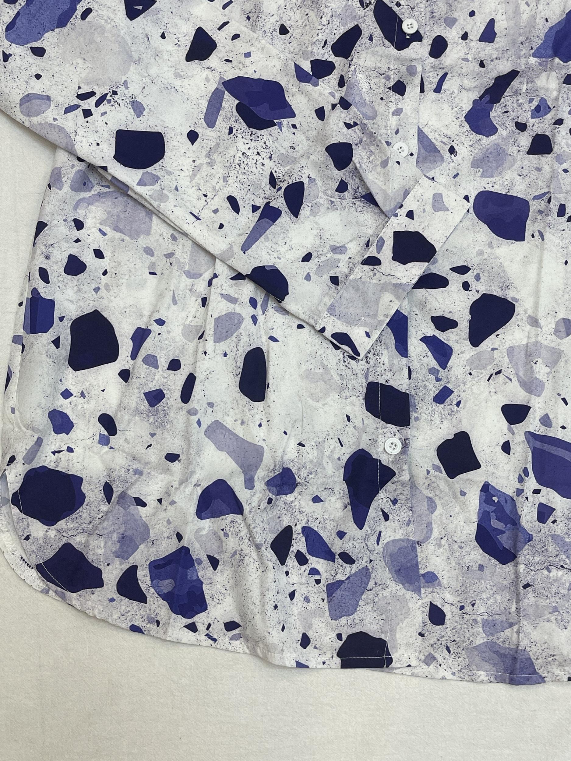 Graphic Print Long Sleeve Button Up Shirt