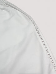  Drawstring Eyelet Embroidered High Rise Elastic Pants