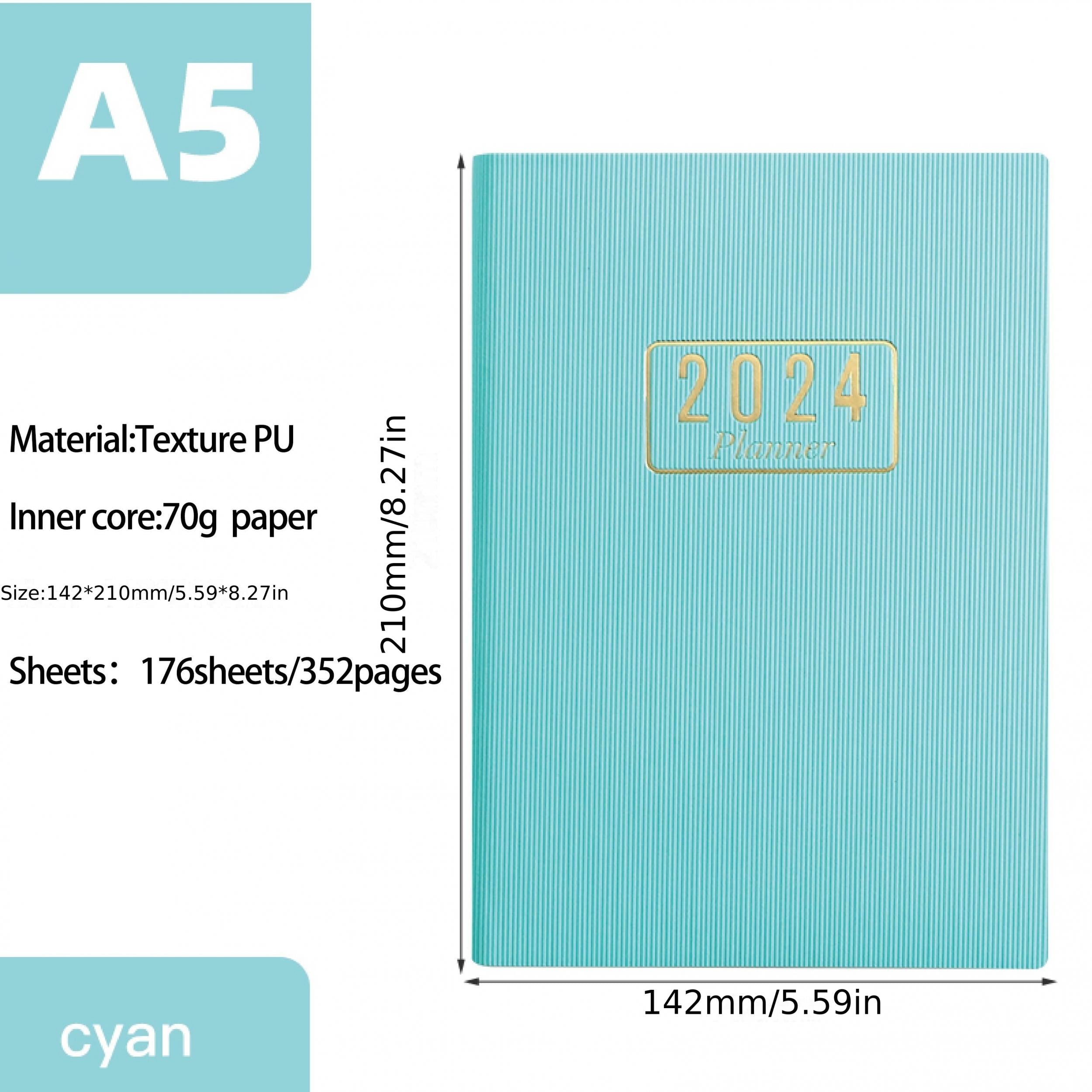 A5 Daily Planner Notebook Time Management Calendar Plus Monthly Index Sticke