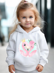 Girls 2pcs Flamingo Sweatshirt & Sweatpants Set