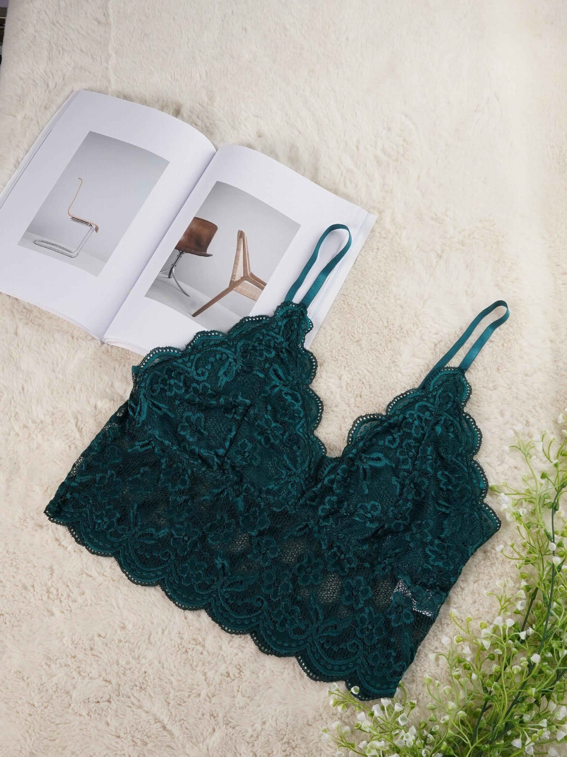3 Pack Plus Size Bra Set Floral Lace V Neck Bralette