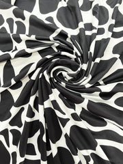  Giraffe Print Mock Neck Maxi Dress
