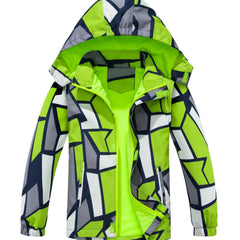 Boys Camo Jacket Raincoats with Removable Hood