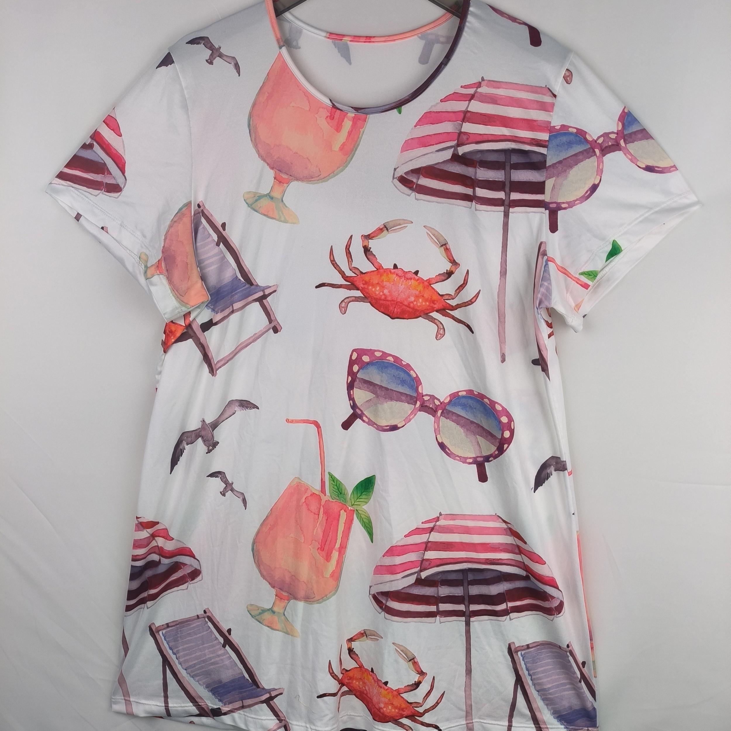  Beach Print Lounge Dress