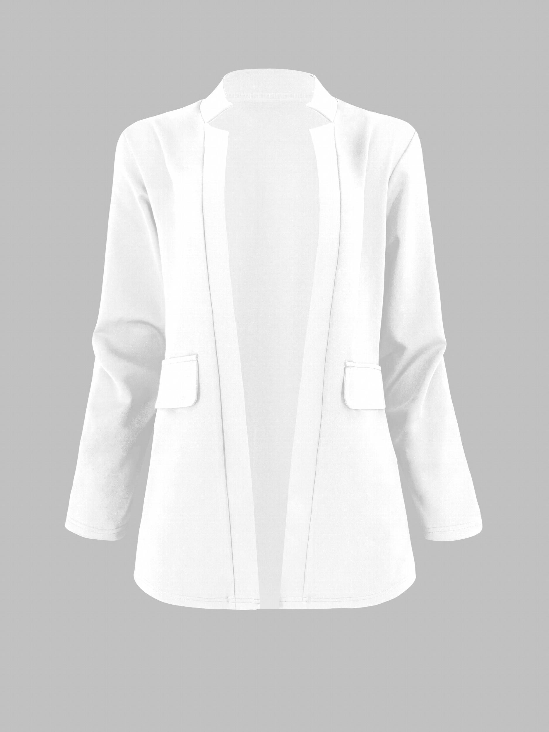  Women's Solid Open Front Blazer