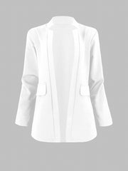  Women's Solid Open Front Blazer