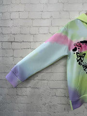 Tie Dye Heart Hoodie Long Sleeve Pullover Girls Spring Fall Gift Sports 4-14y