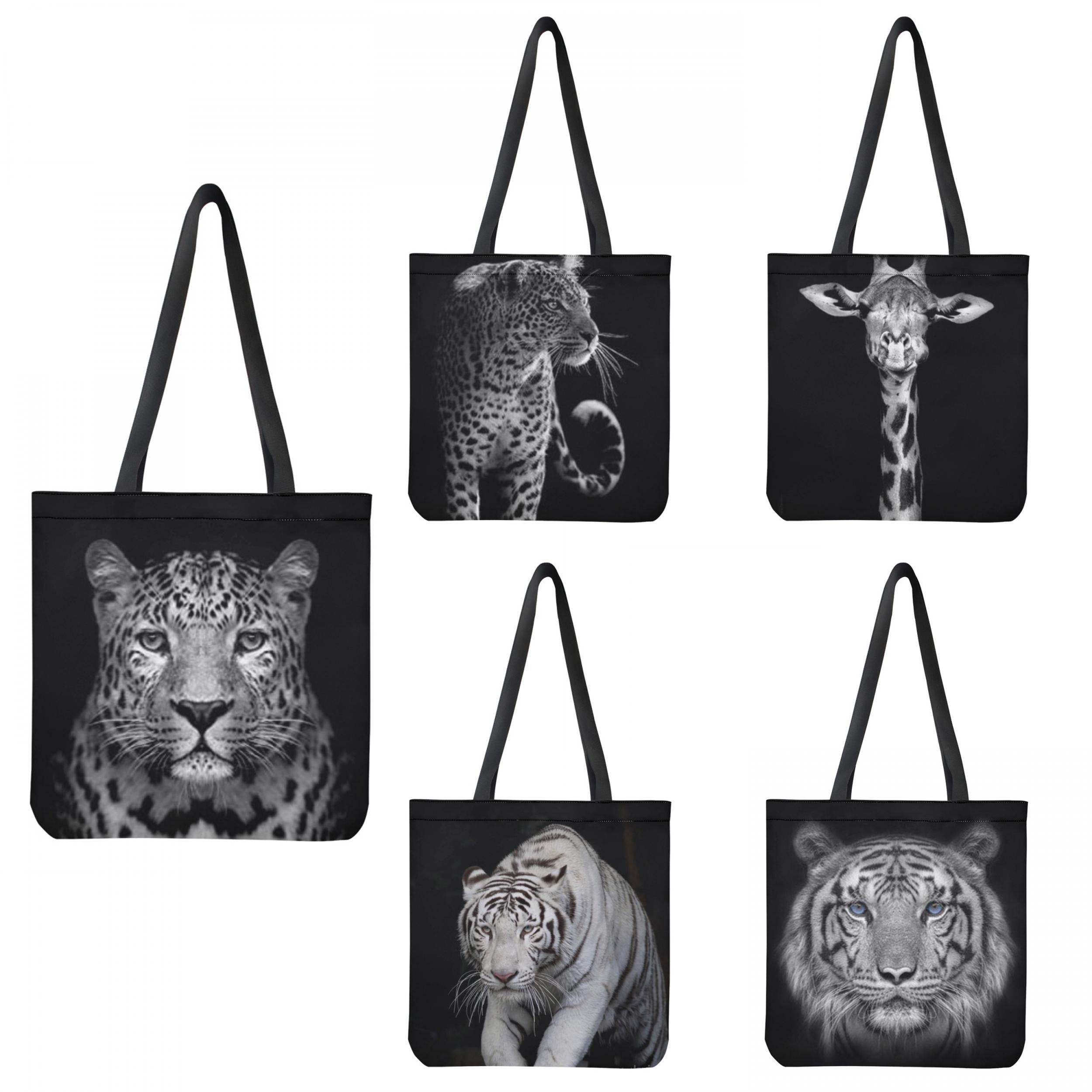 Leopard Print Women Shopping Bag Lightweight Tote Backpack