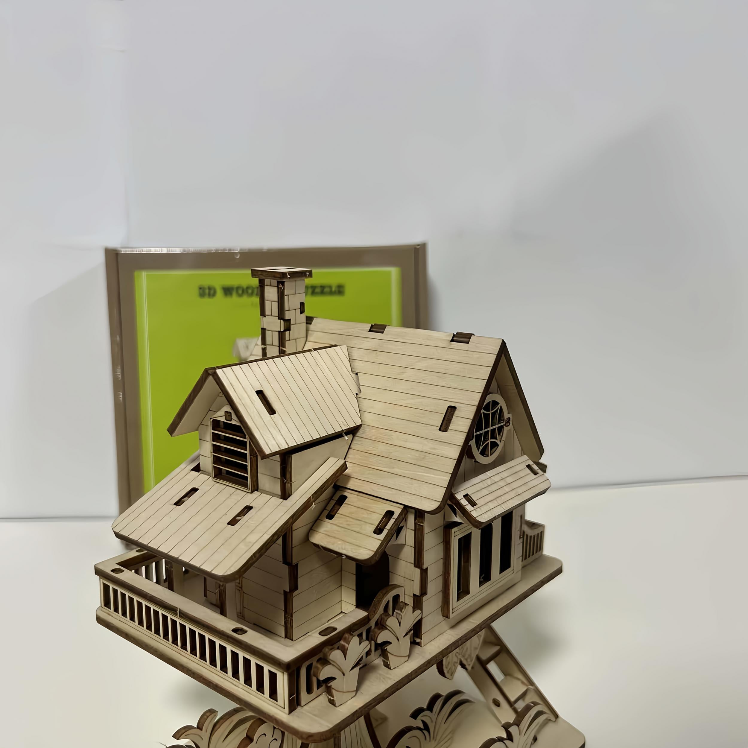 3D Wood Treehouse Puzzle Set DIY Building Blocks Yellow Gift
