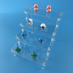 Acrylic Display Risers Clear Shelf Cupcake Stand Steps Organizer Decor