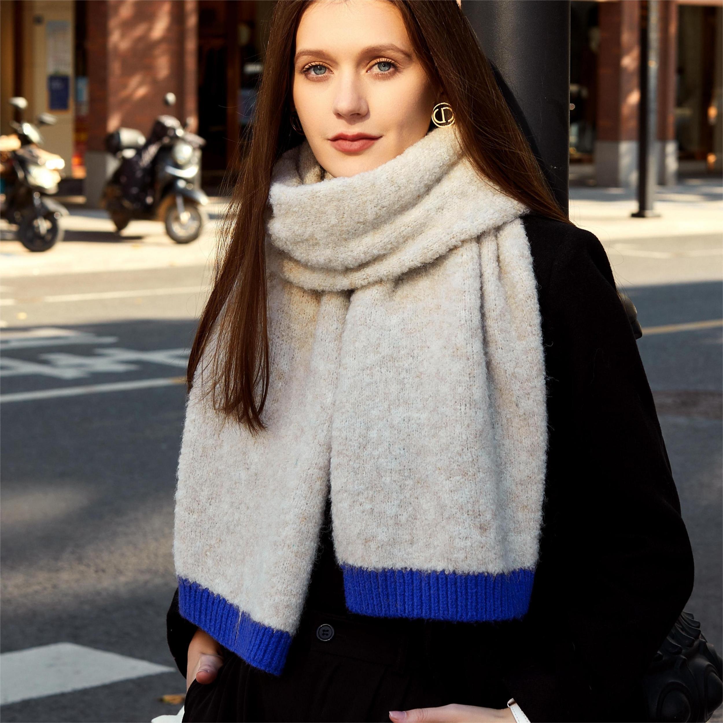 Women's Plush Knit Shawl for Winter Warmth