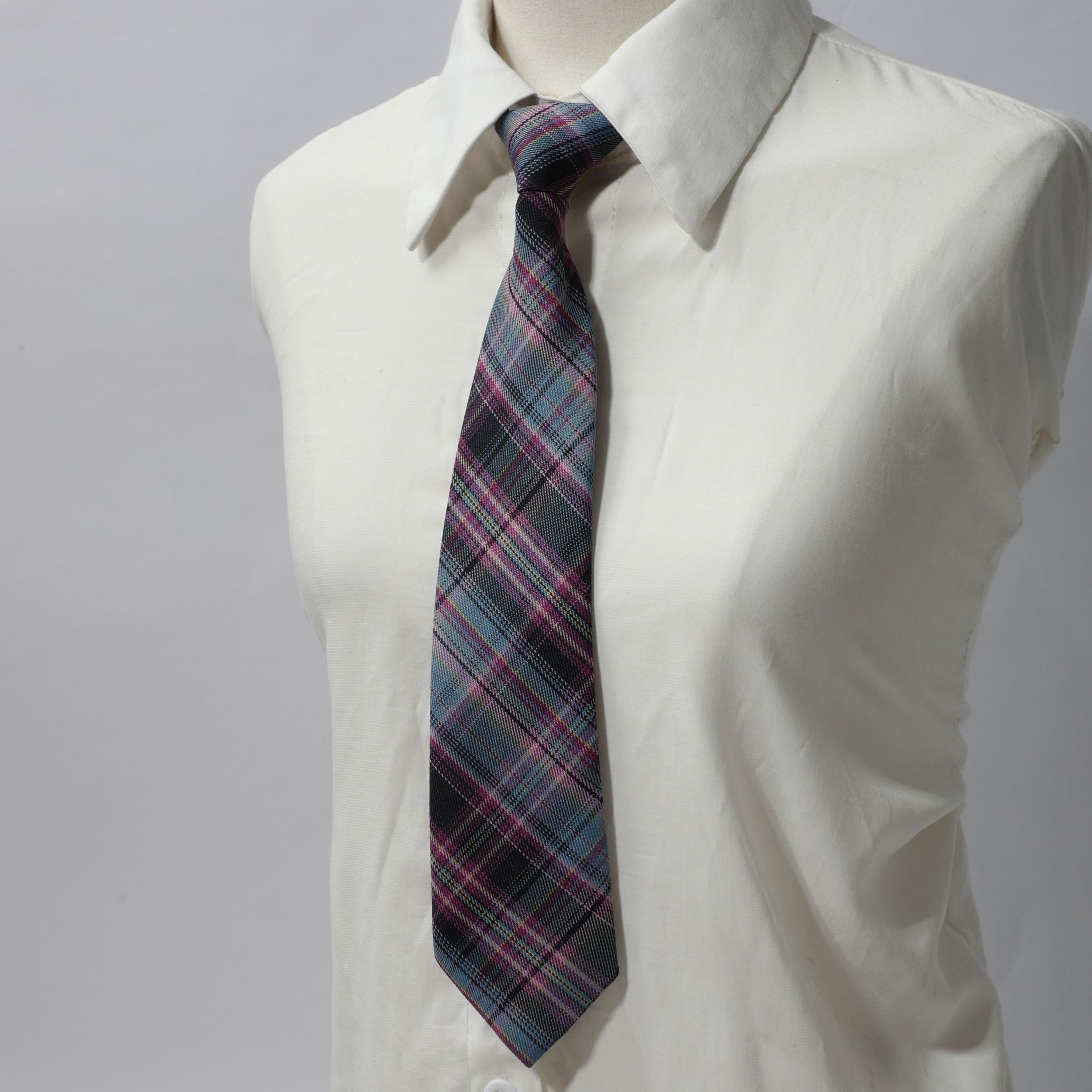 2pcs Red Plaid Bow Tie Neck Tie College Style Dress Shirt Accessory