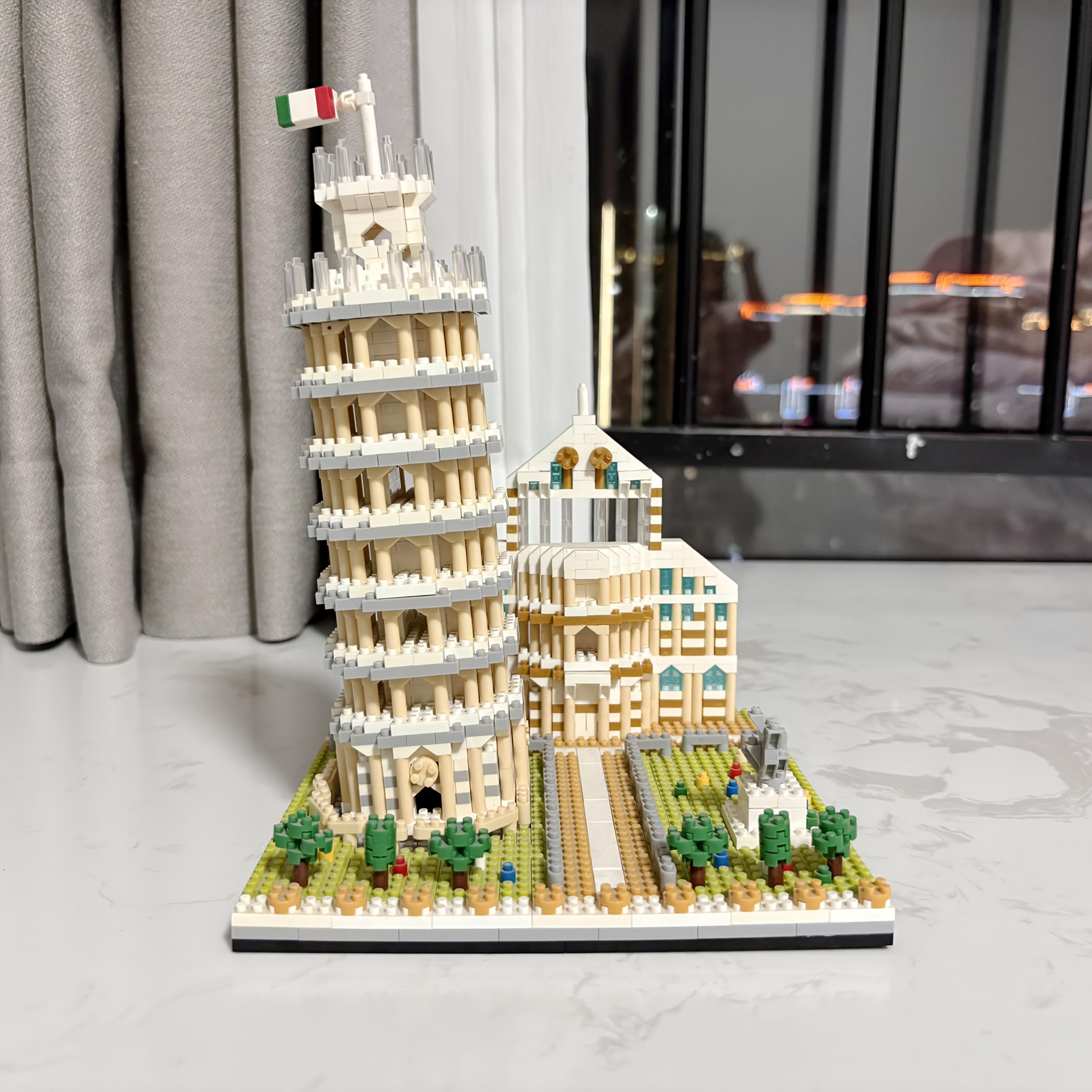 1649pcs Leaning Tower of Pisa Building Block Model 3D Puzzle Toy
