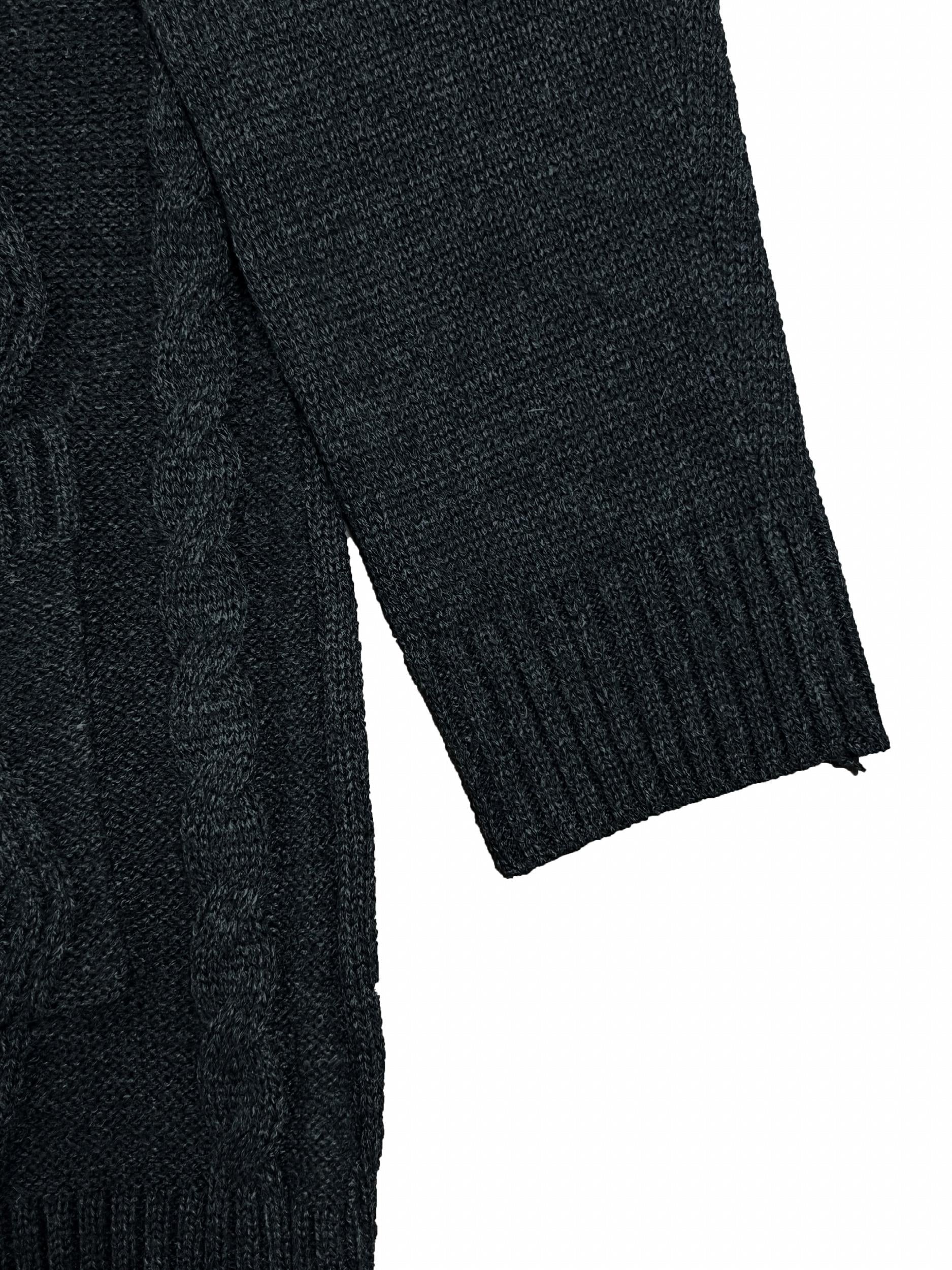  Cable Button Up Hooded Jumper