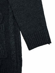  Cable Button Up Hooded Jumper