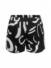  Graffiti Print Halter Neck Cami Top & Shorts Set