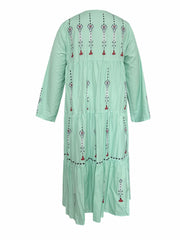 Women's Plus Geo Print Long Sleeve Boho Dress