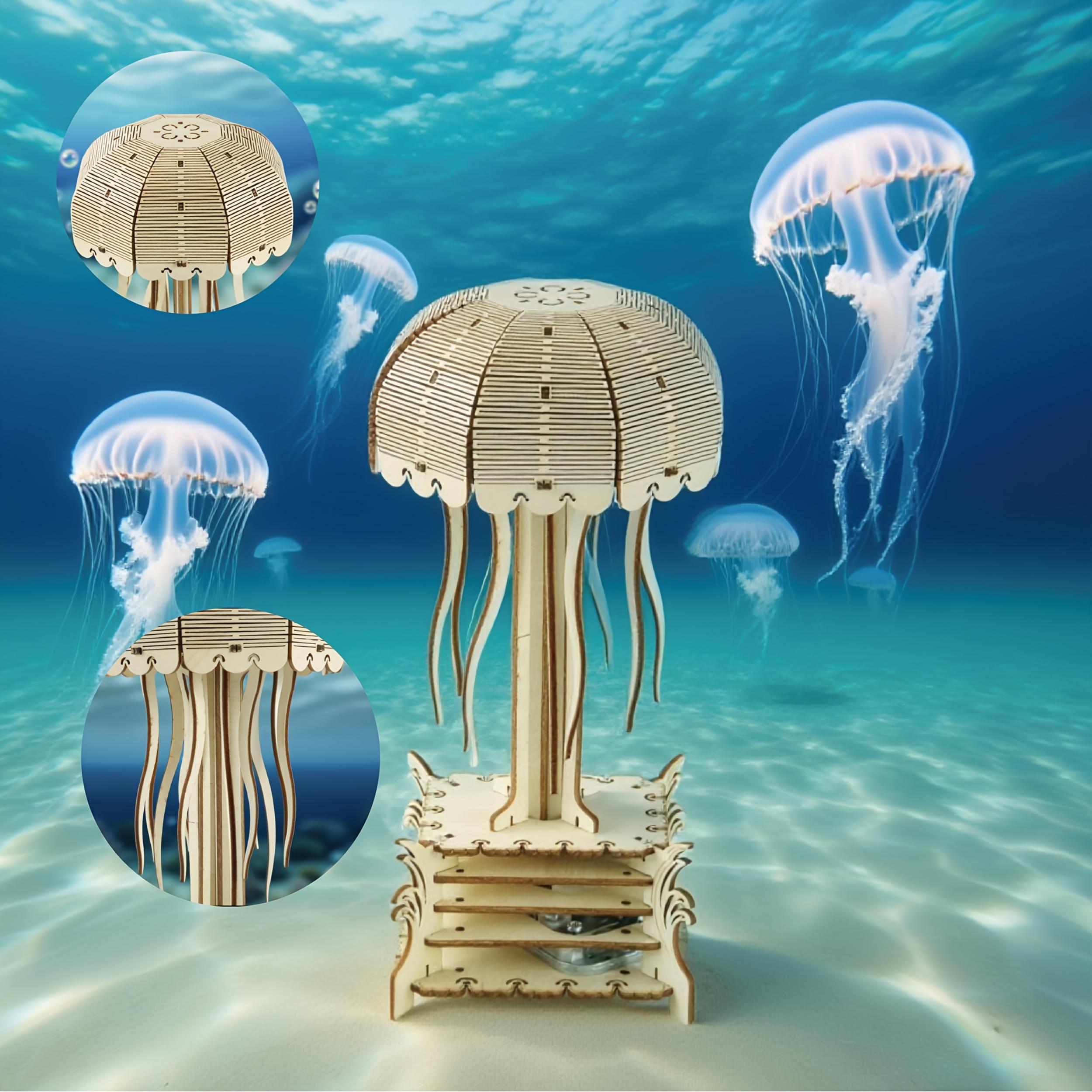 Wooden 3D Puzzle Jellyfish Model Assembly Kit