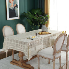 Bohemian Crocheted Cotton Tablecloth for Home Decor