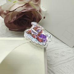 Year Lion Dance Drip Acrylic Clip Chinese Symbol Office Paper Holder Birthday