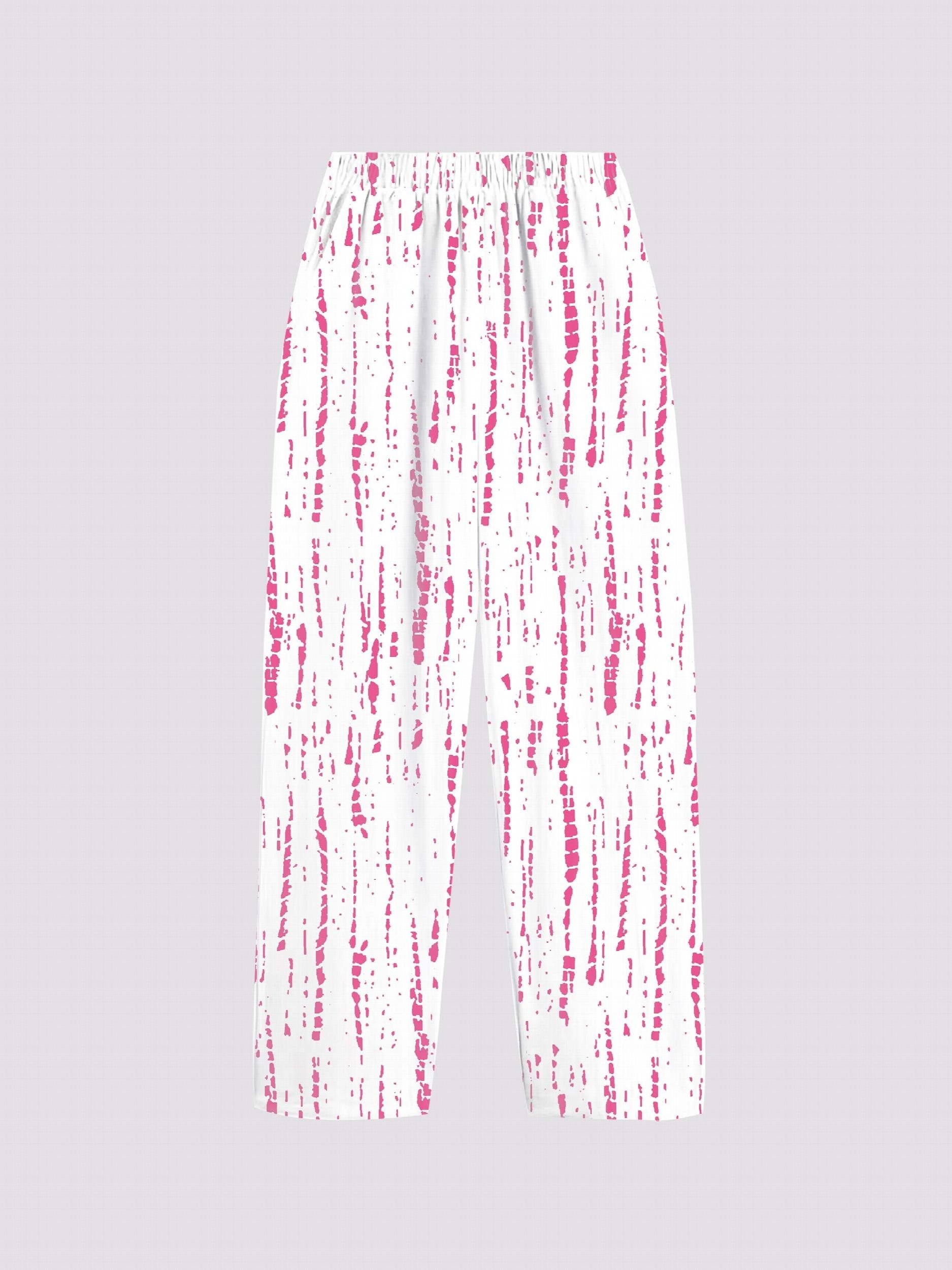 Graphic Print Dual Pockets Loose Pants Casual Comfy Pants Women